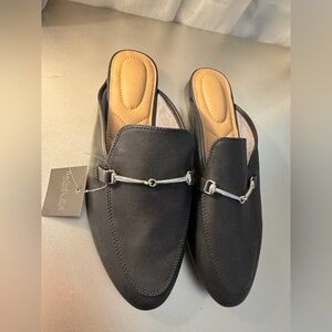 Rachel Zoe Black Mules with Silver Accent